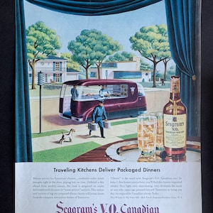 Vintage 1947 Seagrams VO Canadian Whiskey Futuristic Print Ad image 1