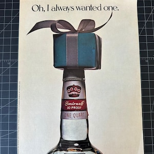 Vintage 1960s smirnoff vodka christmas print advertisement