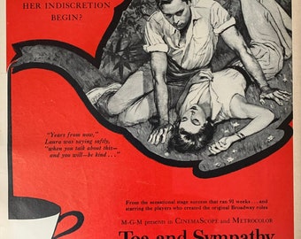Vintage 1960s “tea and Sympathy” Original Print Ad - Deborah Kerr