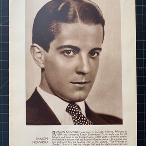 Vintage Ramon Novarro Photoplay Portrait Print