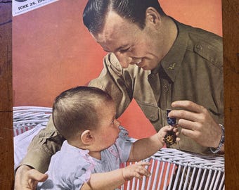 Vintage 1943 Collier’s Magazine Cover - WWII - COVER ONLY