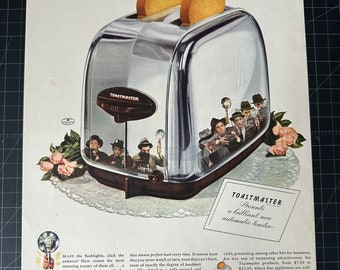 Pubblicità originale del tostapane Toastmaster del 1937