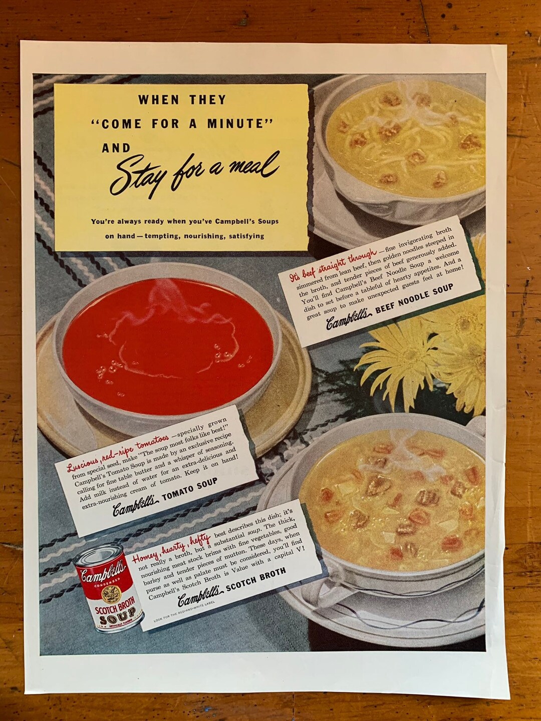Vintage 1930s Campbell's Soup Food Ad - Etsy