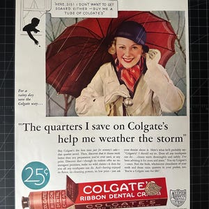 Vintage 1930s Colgate’s Toothpaste Print Ad