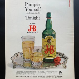 Vintage 1967 j&b scotch whiskey print advertisement