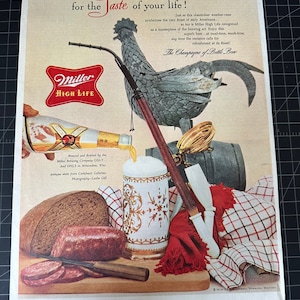 Vintage 1950s miller high life beer print advertisement