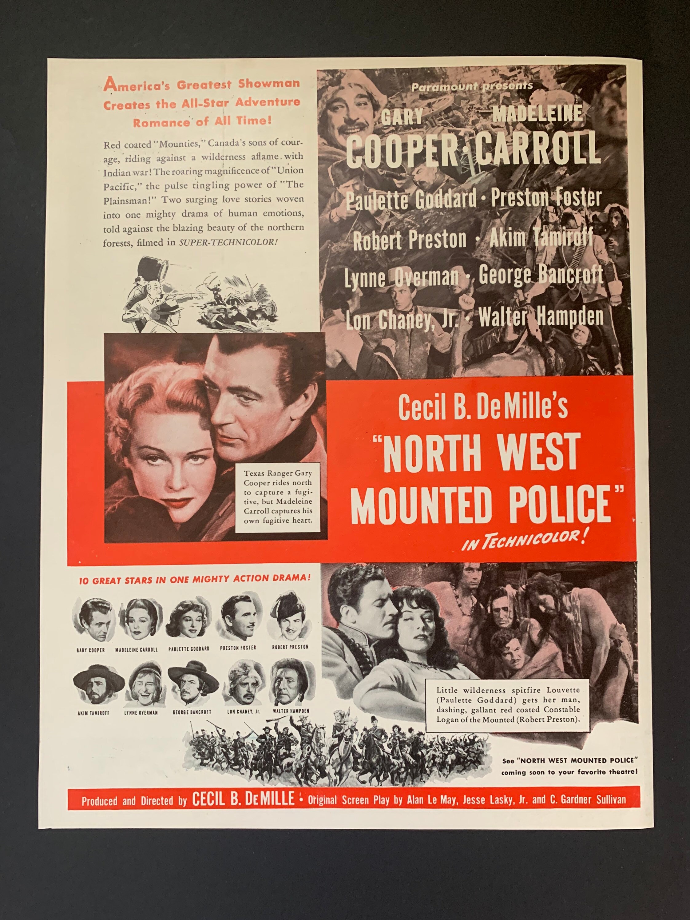 Vintage 1940 North West Mounted Police Film Madeleine Etsy