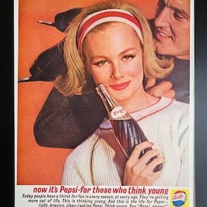 Vintage 1962 pepsi print advertisement