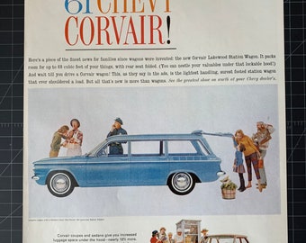 Vintage 1961 chevrolet corvair print ad