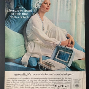Vintage 1963 Schick Salon Hairdryer advertisement