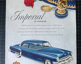 Vintage 1950er Jahre Chrysler Imperial Whisky Print Ad
