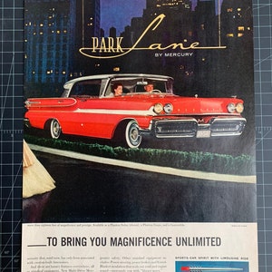 Vintage 1958 mercury phaeton sedan print advertisement