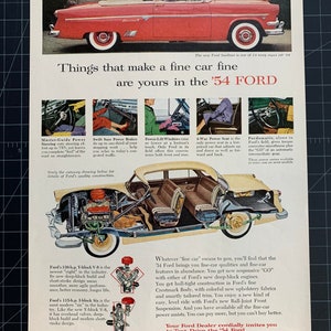 Vintage gedrukte Ford-advertentie uit 1954