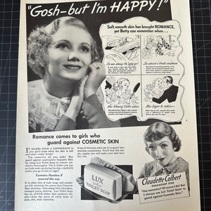 Vintage 1930s Lux Soap Print Ad