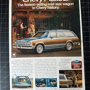 Vintage 1965 Chevrolet Malibu Wagon Print Ad