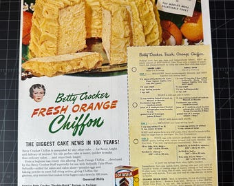 Vintage 1930s betty crocker softasilk cake flour baking advertisement