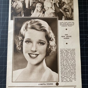 Seltenes Vintage 1930 Hollywood Star Portrait - Loretta Young - Werbefoto