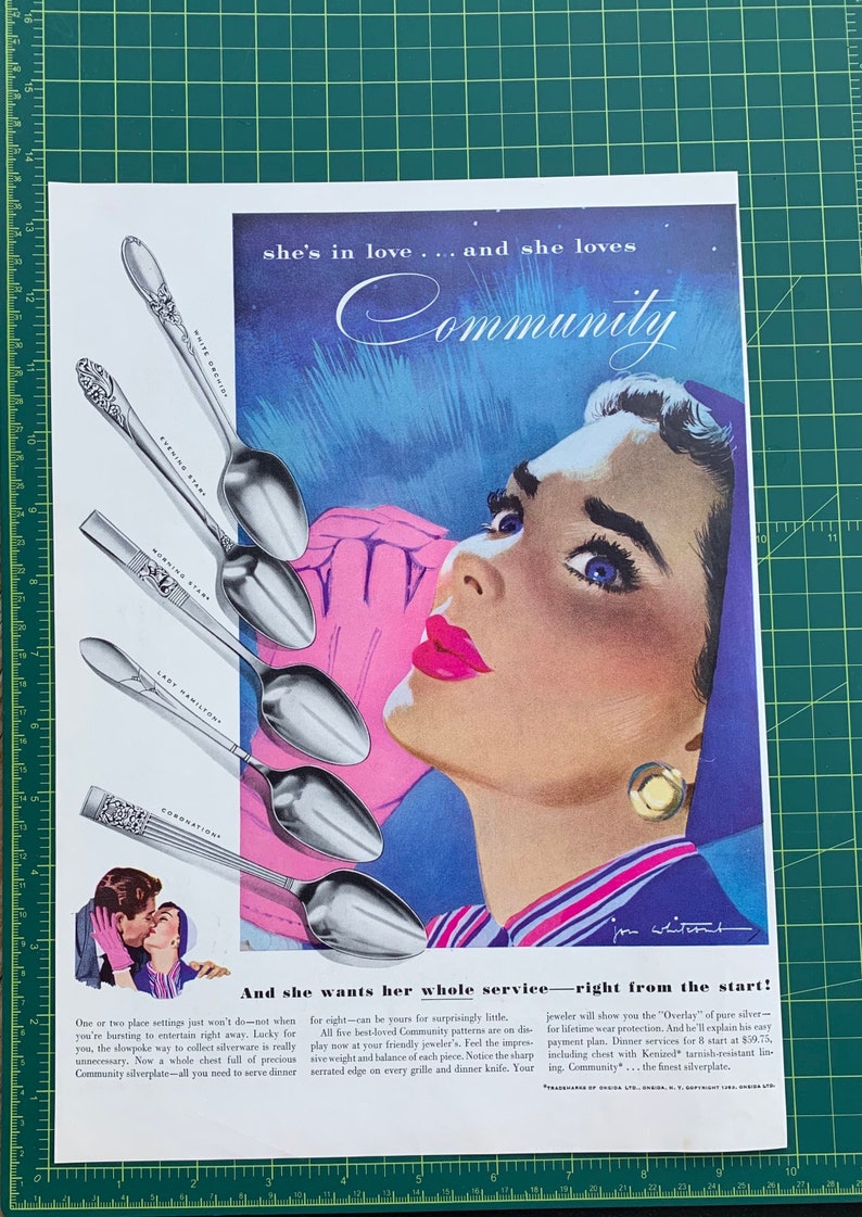 Vintage 1953 Community Plate Silverplate Original Print Ad image 2