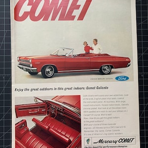 Vintage 1965 mercury comet caliente print advertisement