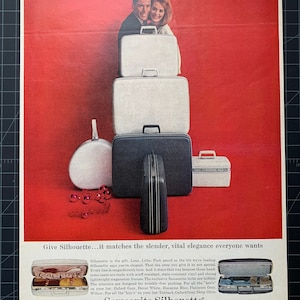 Vintage 1960er Jahre Samsonite Silhouette Gepäck Druck Werbung