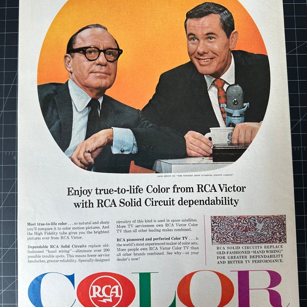 Vintage 1965 RCA Color TV Print Ad - Jack Benny