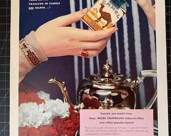 Pubblicità stampata originale delle sigarette Camel del 1934