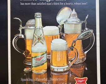 Vintage 1967 Miller High Life Beer Print Ad