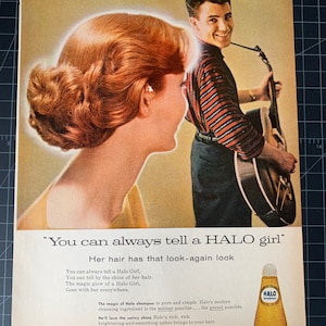 Vintage 1958 Halo Shampoo Print Ad - Jimmie Rodgersvintage