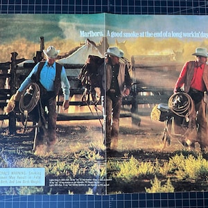 Vintage 1985 Marlboro Cigarettes - 2-Page Print Ad