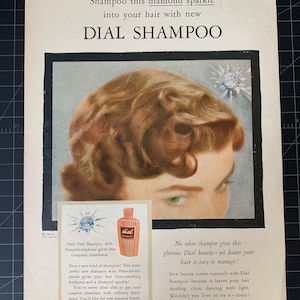 Vintage 1957 dial shampoo print advertisement