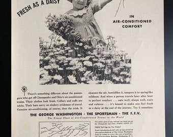 Anuncio original de las líneas ferroviarias de Chesapeake y Ohio de 1934