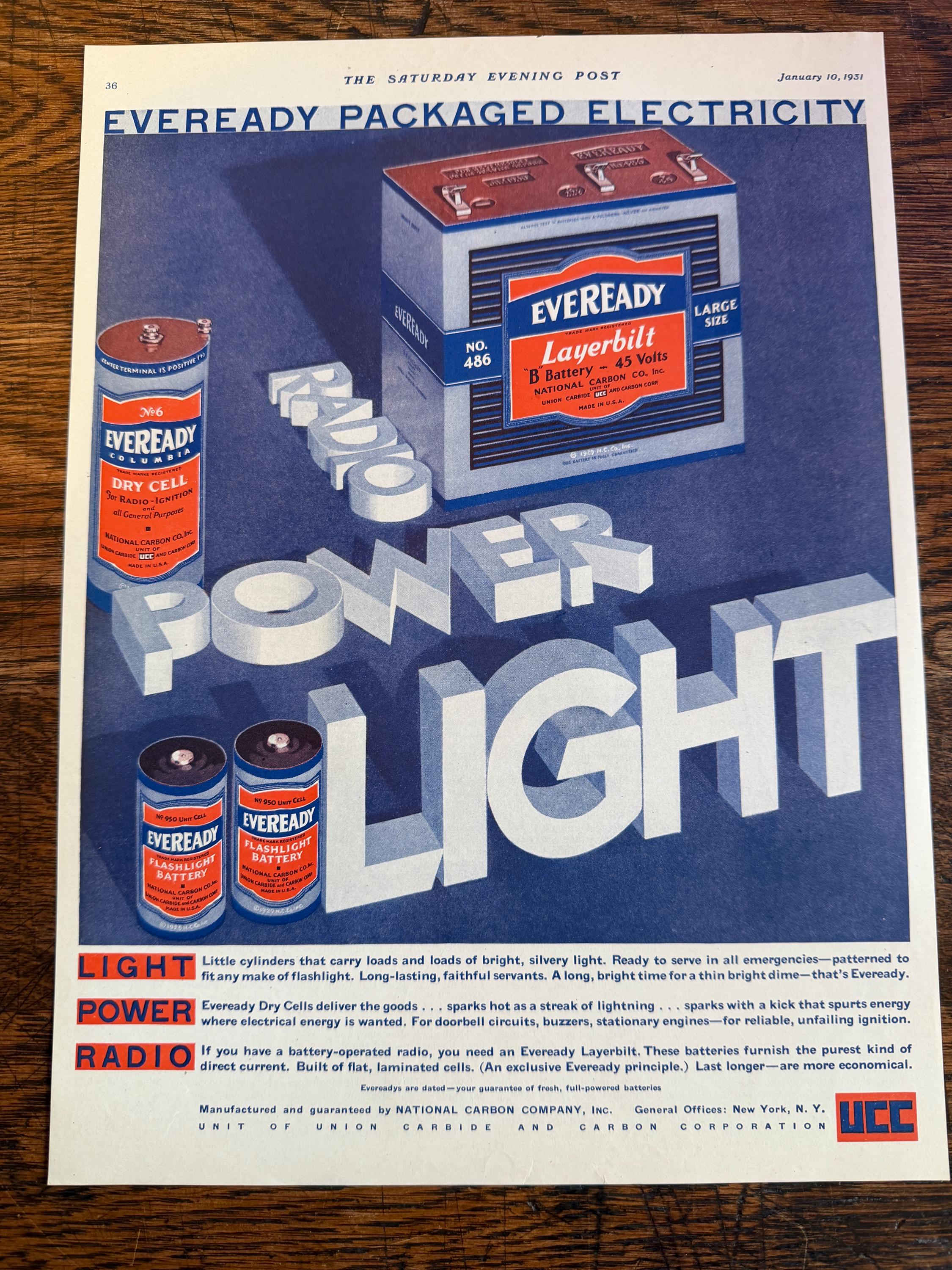 Publicité Vintage 1979 Eveready - Lanterne, Lampe Torche Et Piles