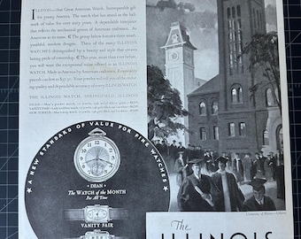Vintage 1931 The Illinois Watch Company Print Ad