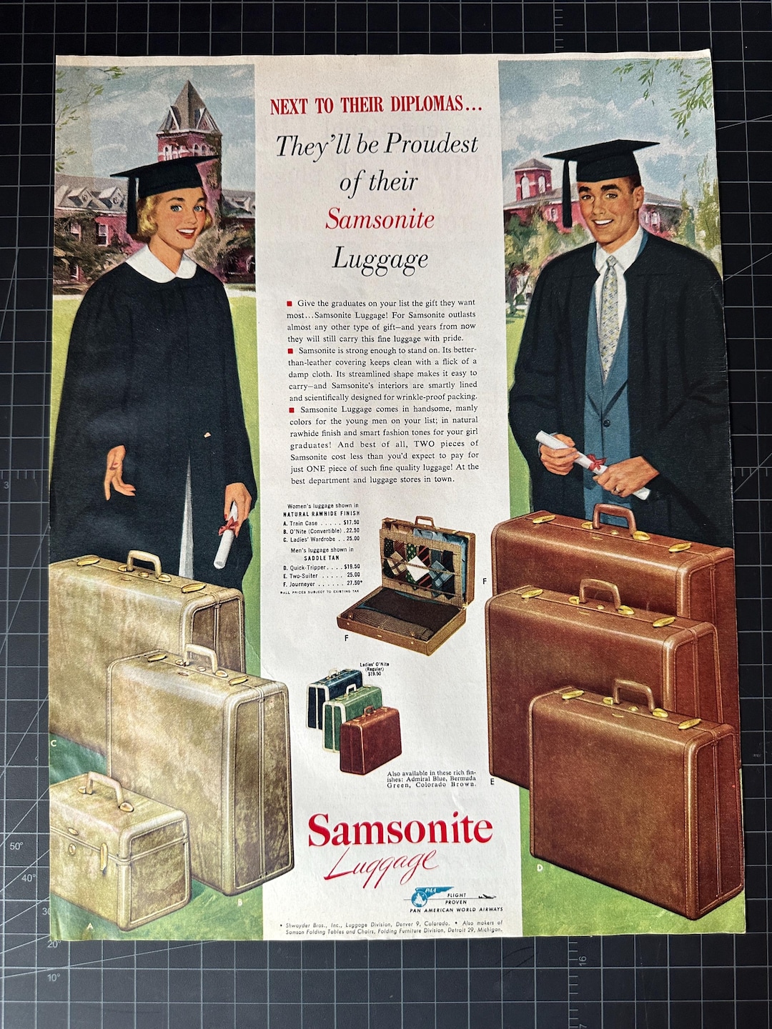 Samsonite Advertisement Vintage 1945 Samsonite Luggage Original Advertisement - Etsy