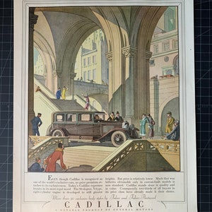 Vintage 1928 cadillac print advertisement