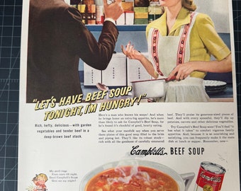Vintage 1940er Jahre Campbell’s Soup Print Ad