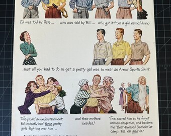 Vintage 1948 Arrow Shirts Print Ad