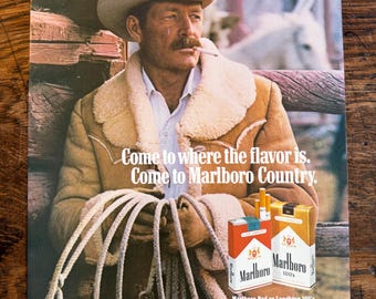 ヴィンテージ 1977 マルボロ ライト タバコ オリジナル広告