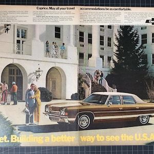 Vintage 1972 chevrolet caprice print advertisement