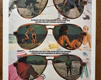 Anuncio impreso vintage de gafas de sol Ray-Ban de 1979