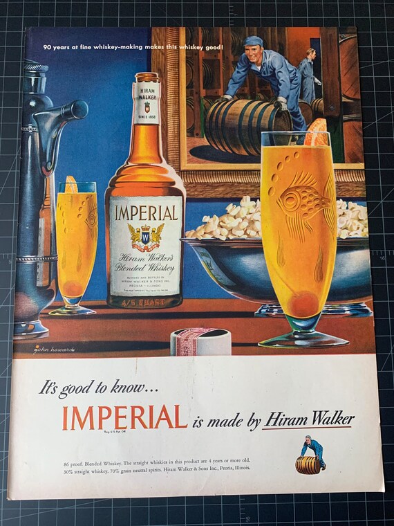 Vintage 1948 Hiram Walkers Imperial Whiskey Print Ad Etsy