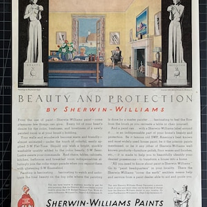 Vintage 1936 sherman-williams paint print advertisement