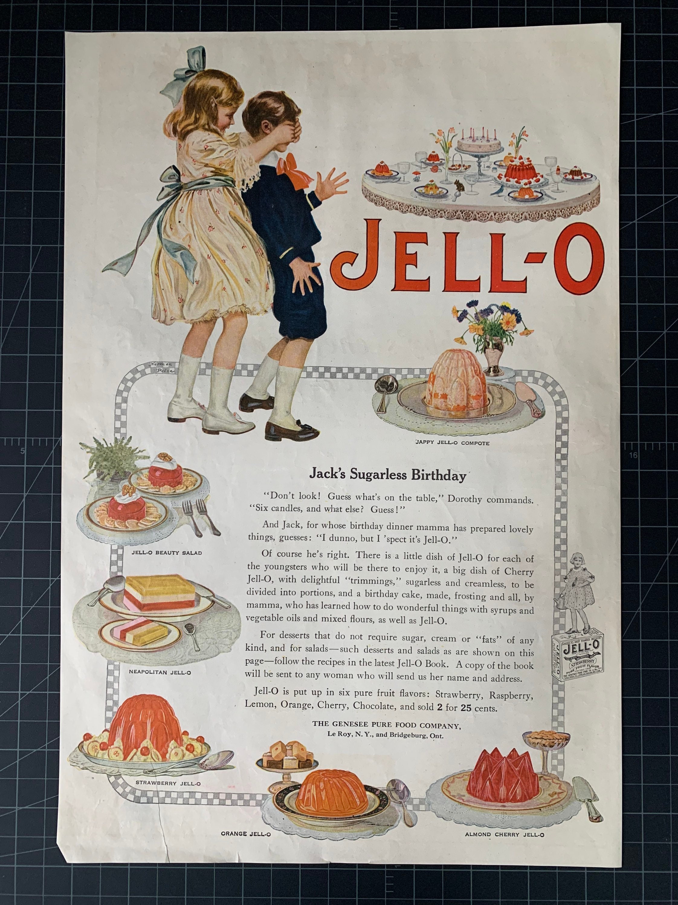 Vintage 1918 jello print advertisement