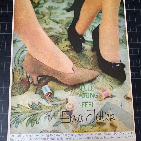 Vintage 1959 enna jettick shoes print ad
