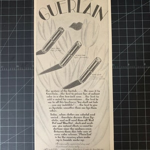 Vintage 1929 guerlain lipstick print advertisement