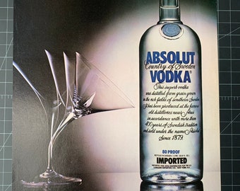 ABSOLUT VODKA Bottle FRIDGE MAGNET Novelty Indonesia 3D Large 2.25" Acrylic 