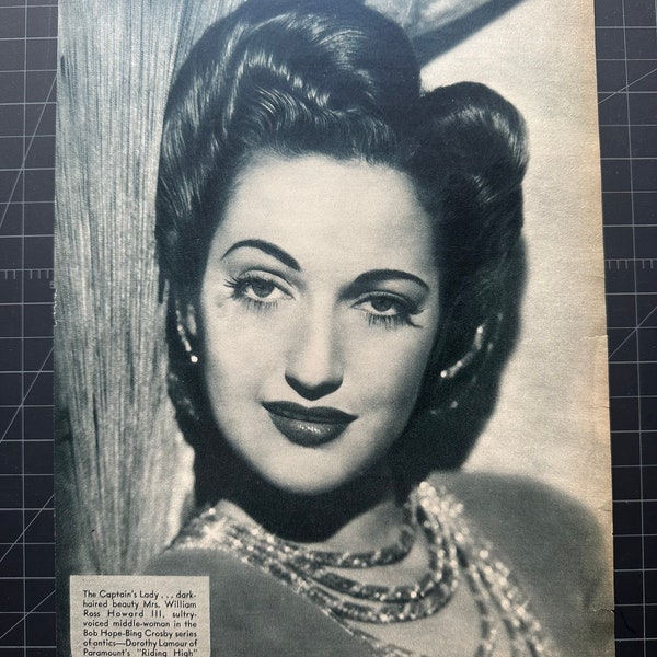 Vintage 1940s dorothy lamour magazine portrait