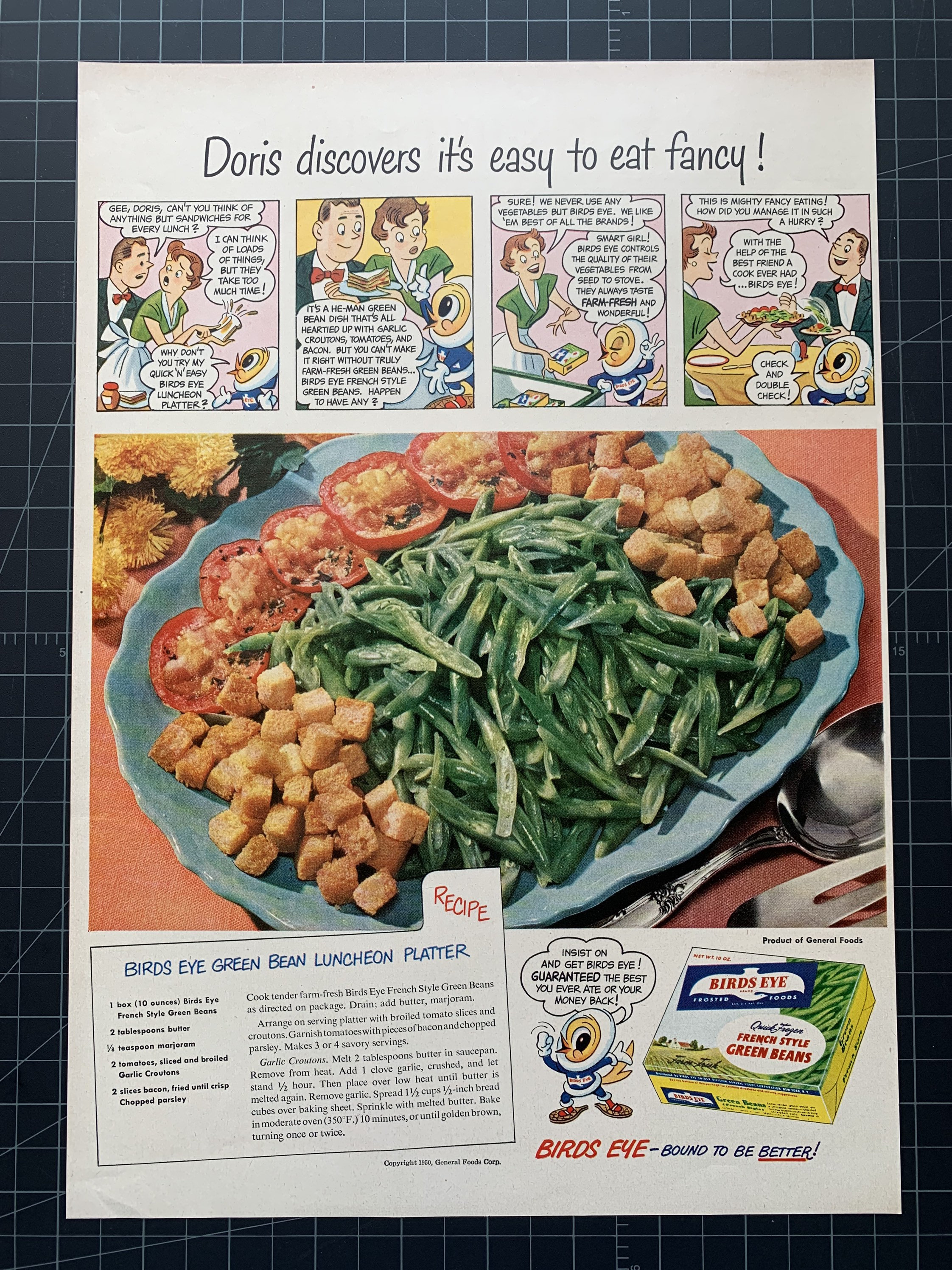Vintage 1950 Birds Eye Foods Print Ad Etsy