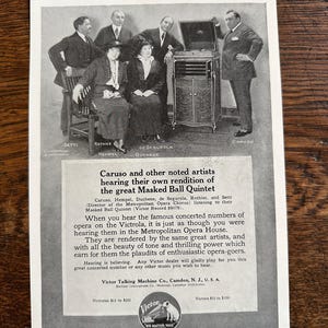Rare Antique 1910s Victor Victrola Phonograph Print Ad