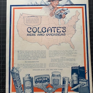 Antike 1910er Jahre Colgate’s Produkte Printwerbung